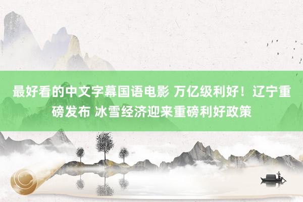 最好看的中文字幕国语电影 万亿级利好！辽宁重磅发布 冰雪经济迎来重磅利好政策